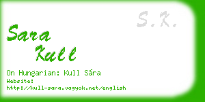 sara kull business card